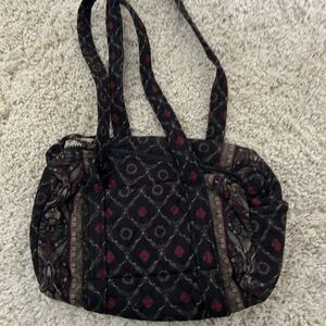 Vera Bradley Black and Red Patterned Shoulder Bag